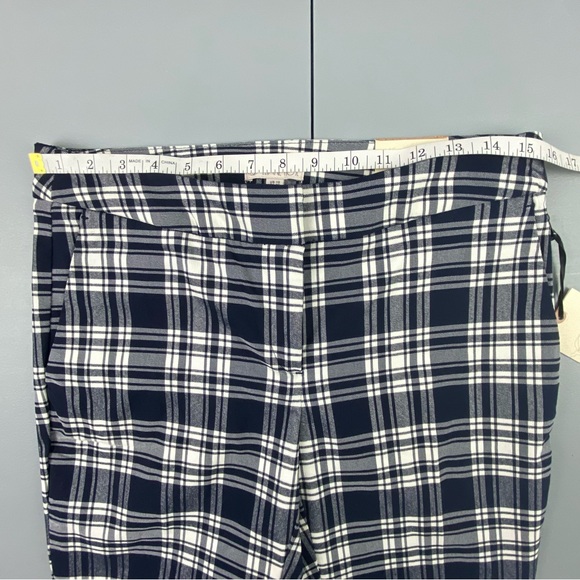 NWT Eliane Rose Plaid Navy White Classic Fit Pant Sz 10 - Picture 9 of 16